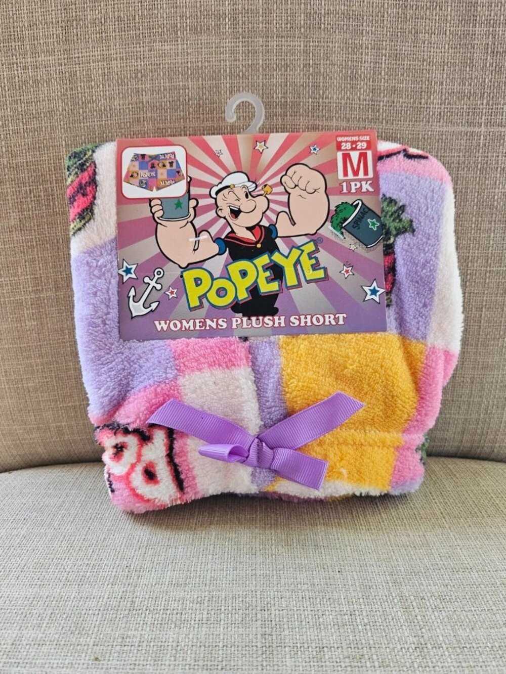 Popeye Women Plush Shorts Multi Color Shorts Size M 28-29 New